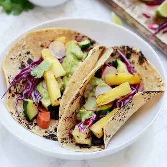 Grilled Vegetable Tacos With Avocado Cream