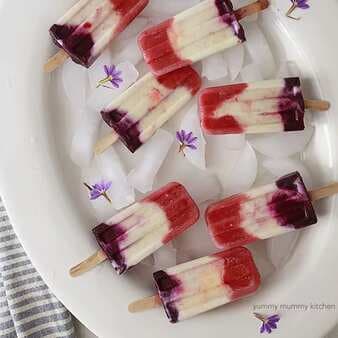 Pina Colada Red, White, And Blue Popsicles