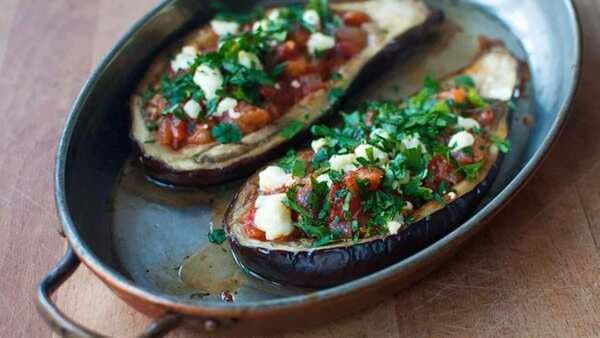 Feta-Stuffed Grilled Eggplant, Health Booster Recipe For Dinner