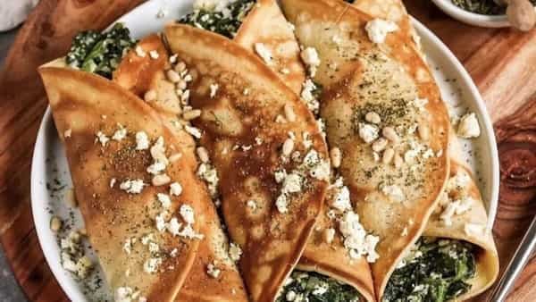 Spinach And Feta Cheese Crepes: A Healthy Breakfast 