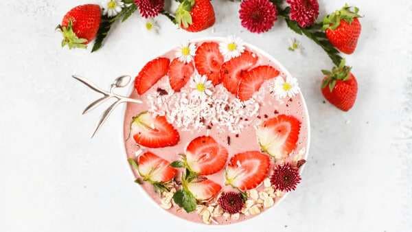 Dairy-Free Strawberry Dalia Bowl; Make Almond Milk From Scratch