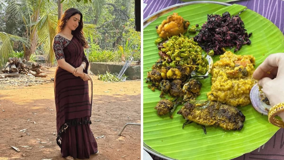 Tamannaah Bhatia Relishes South Indian Meal On Film Set